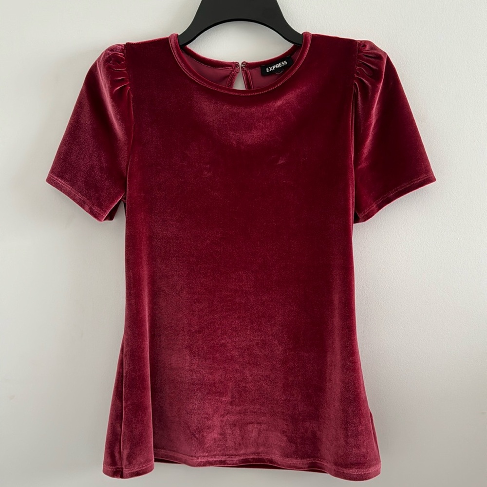 Express Velvet Short Sleeve Shirt Size X Small